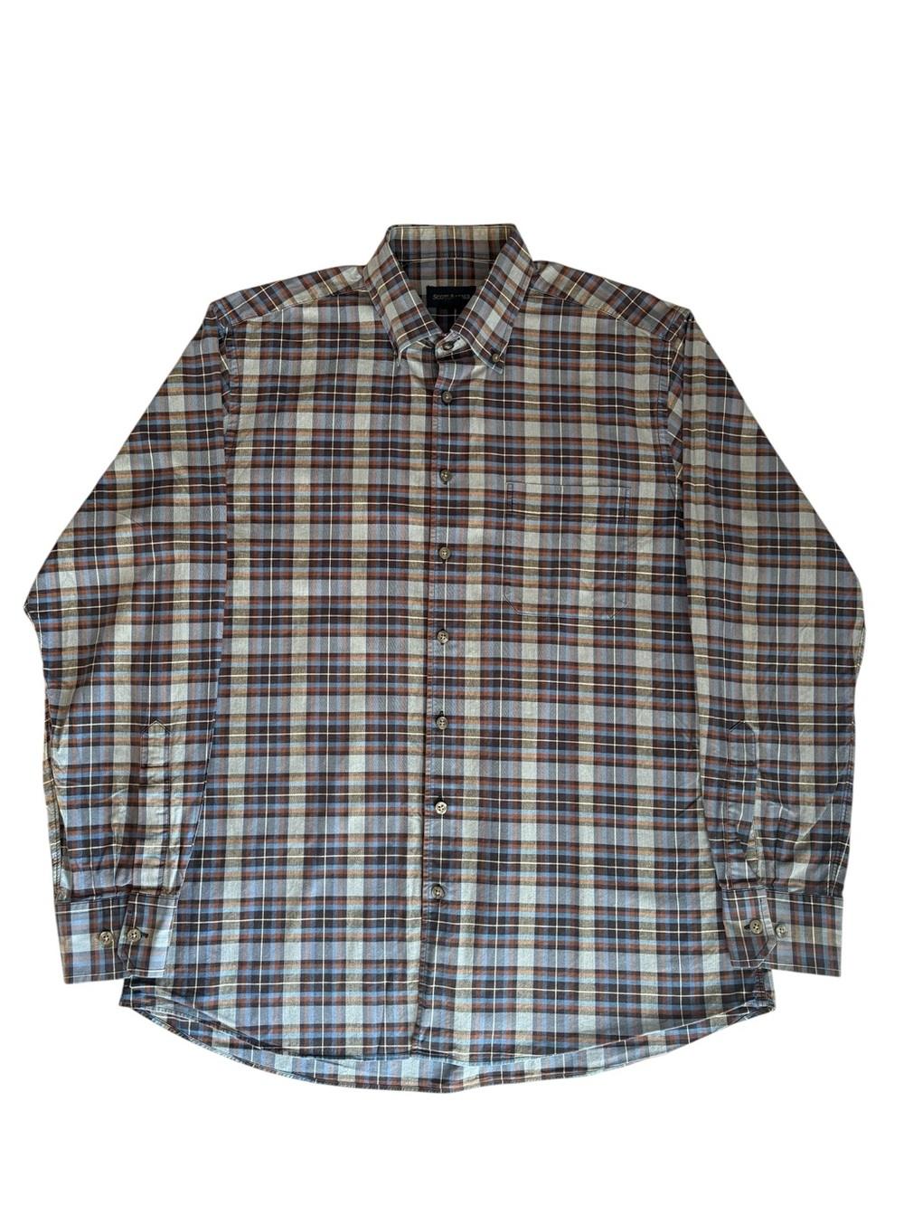 Scott Barber Men's Plaid Long Sleeve Button-Down Shirt - Size L